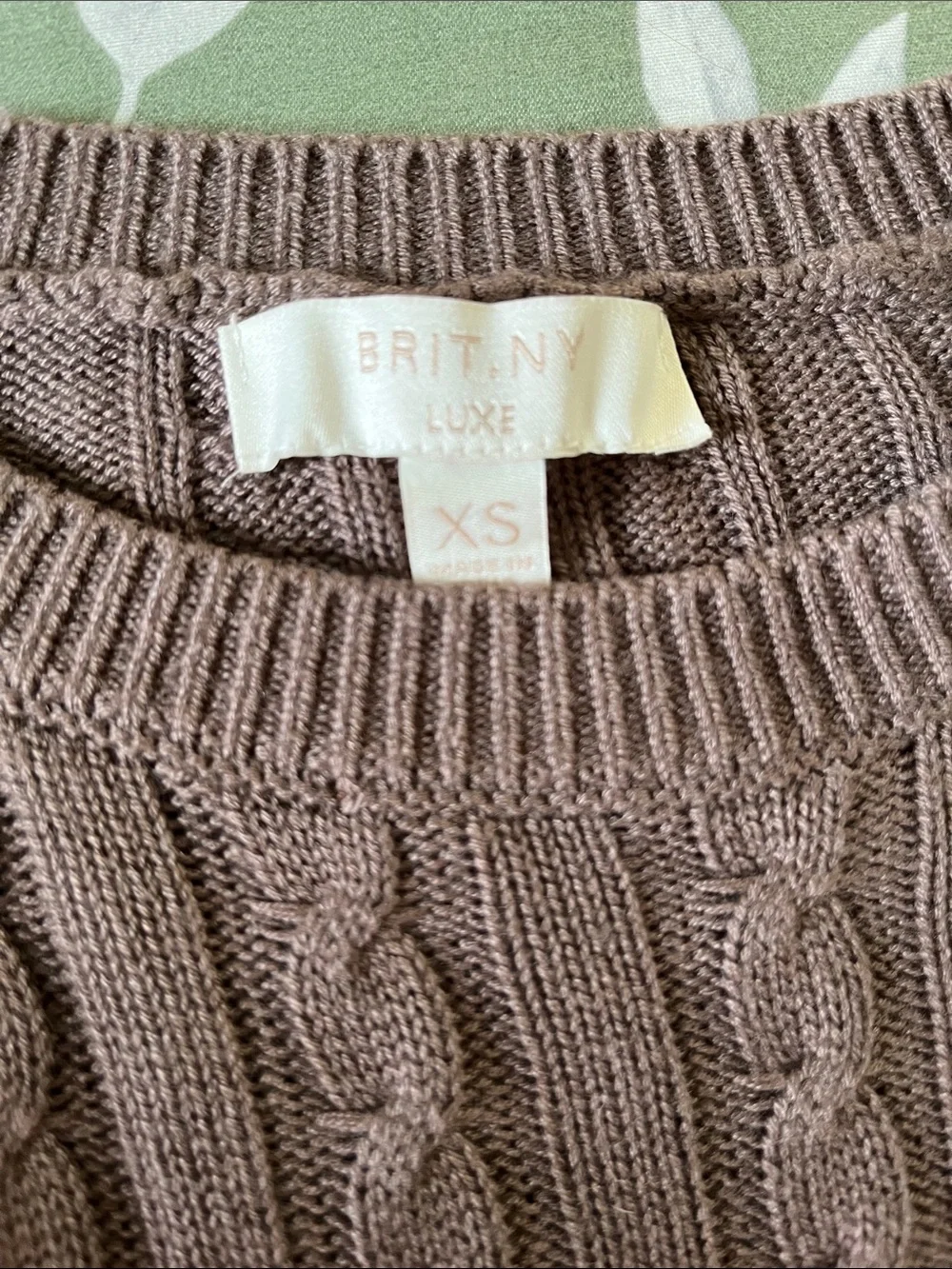 Brit.NY Luxe Short Sleeve Cable Sweater